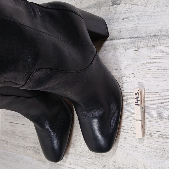 NEW Cole Haan Women's Valley Black Leather Square-Toe Block Heel Boots #1443 - Picture 14 of 14